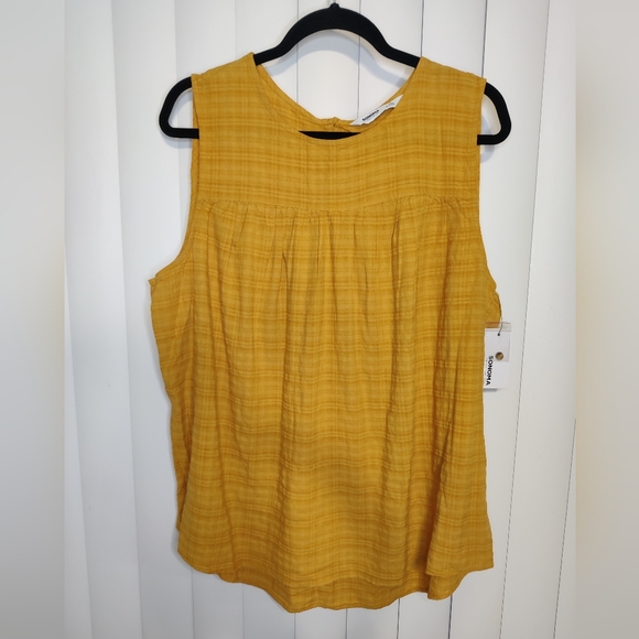 Sonoma Tops - NWT Sonoma Yellow no sleeve blouse size XXL